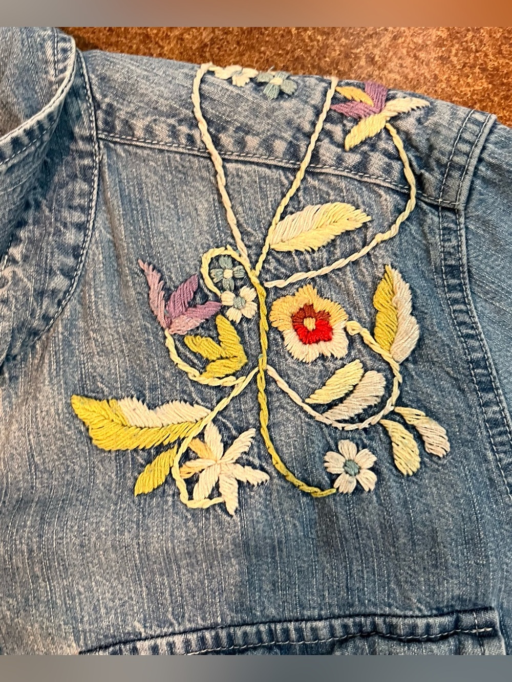 LaurenJeans Co Embroidered Light Blue Denim Shirt Sz L - Picture 4 of 8
